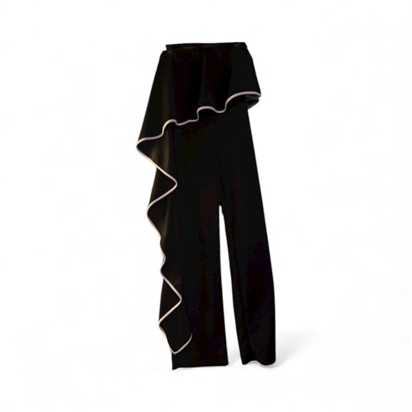 Karen T. designs Pants - Chic Black Jumpsuit with White Accents